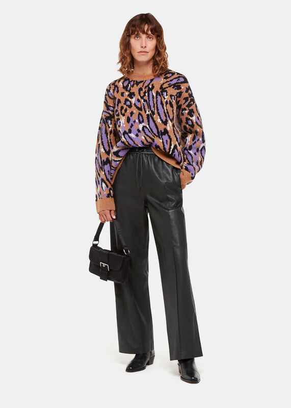 Elasticated  Leather Trouser
