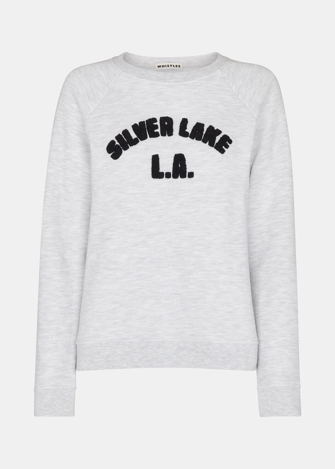 Grey Marl Silverlake Logo Sweat | WHISTLES | Whistles UK