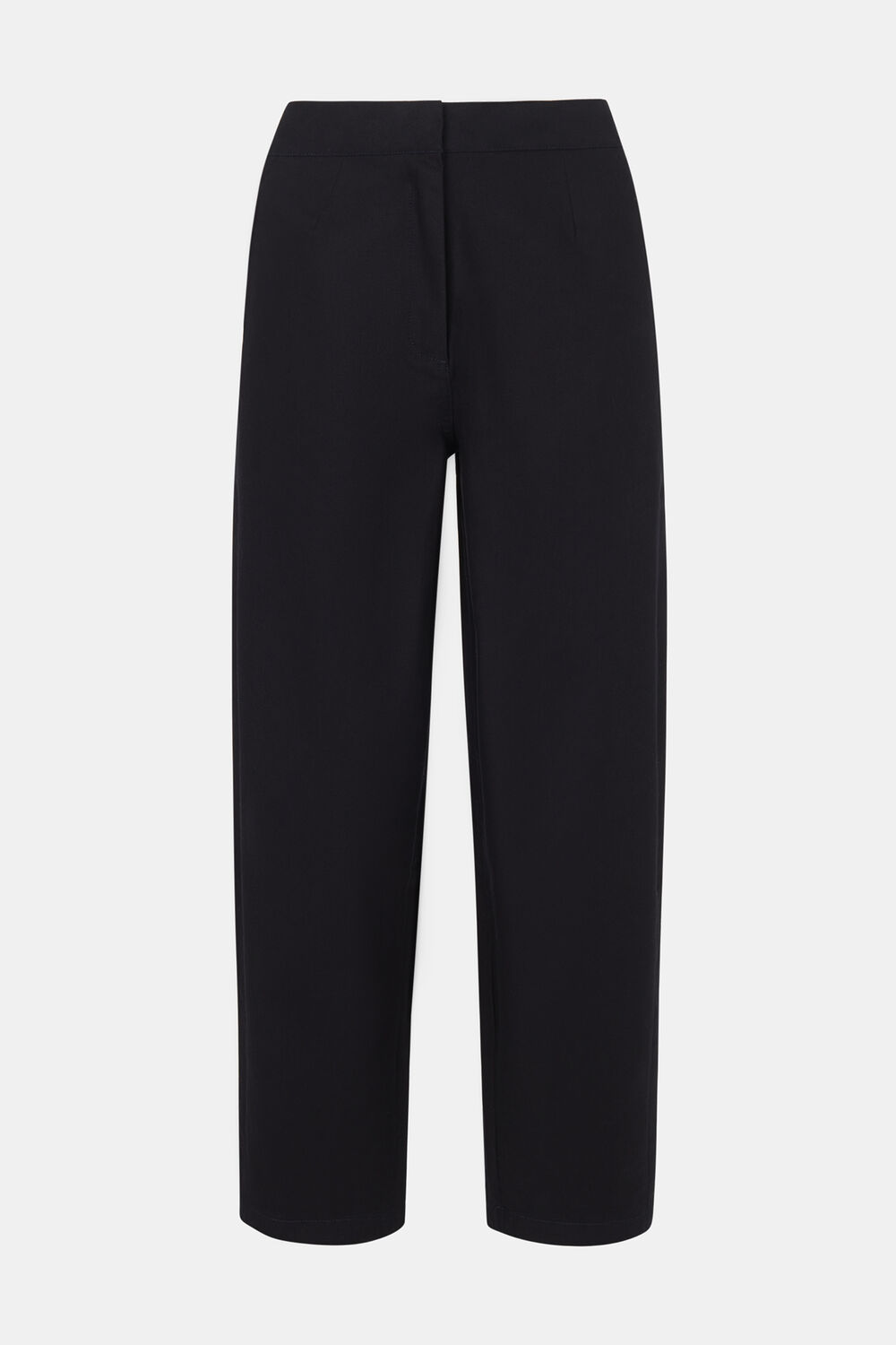 Navy Petite Carla Barrel Cotton Trouser