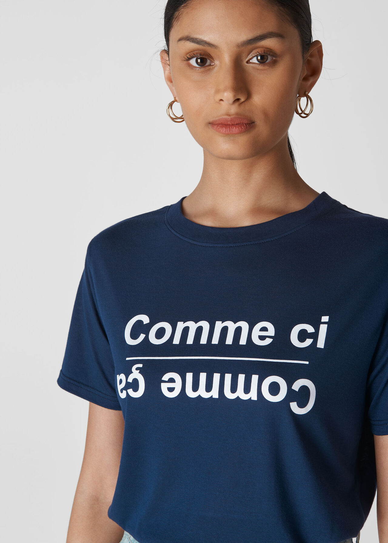 Comme Ci Comme Ca Logo Tshirt Navy