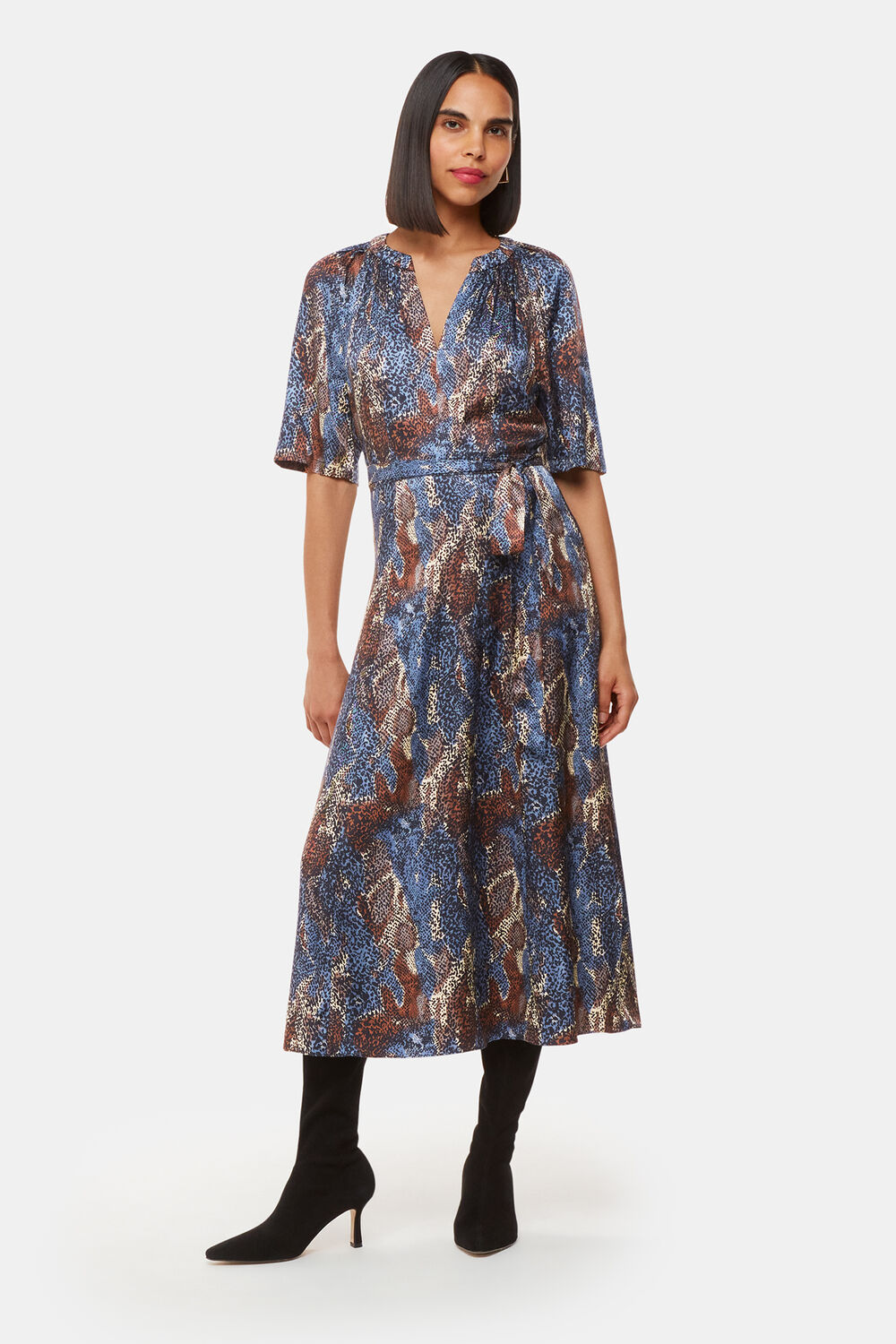 Blue Marlow Dashed Snake Dress