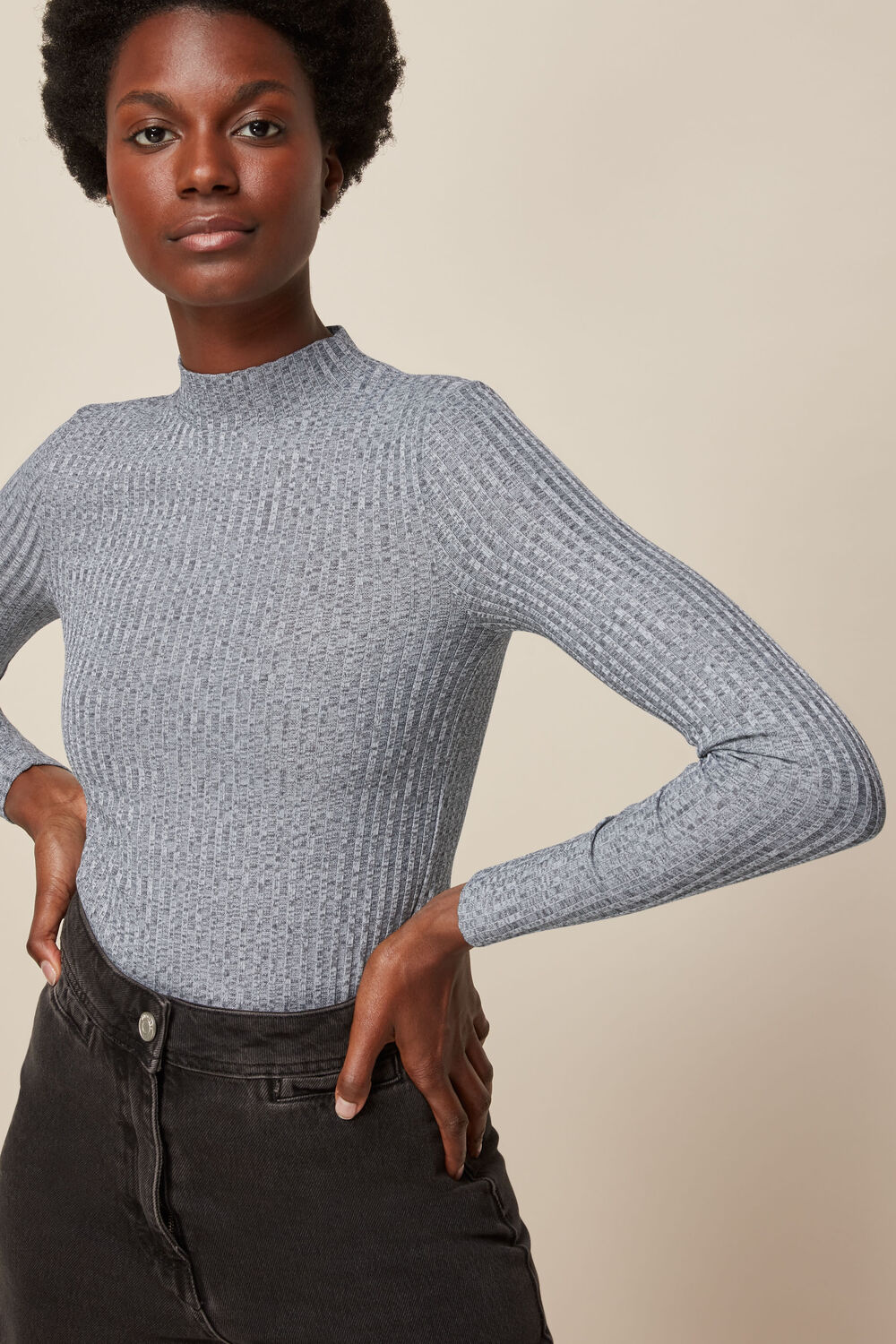 Wide Rib Marl Essential Top