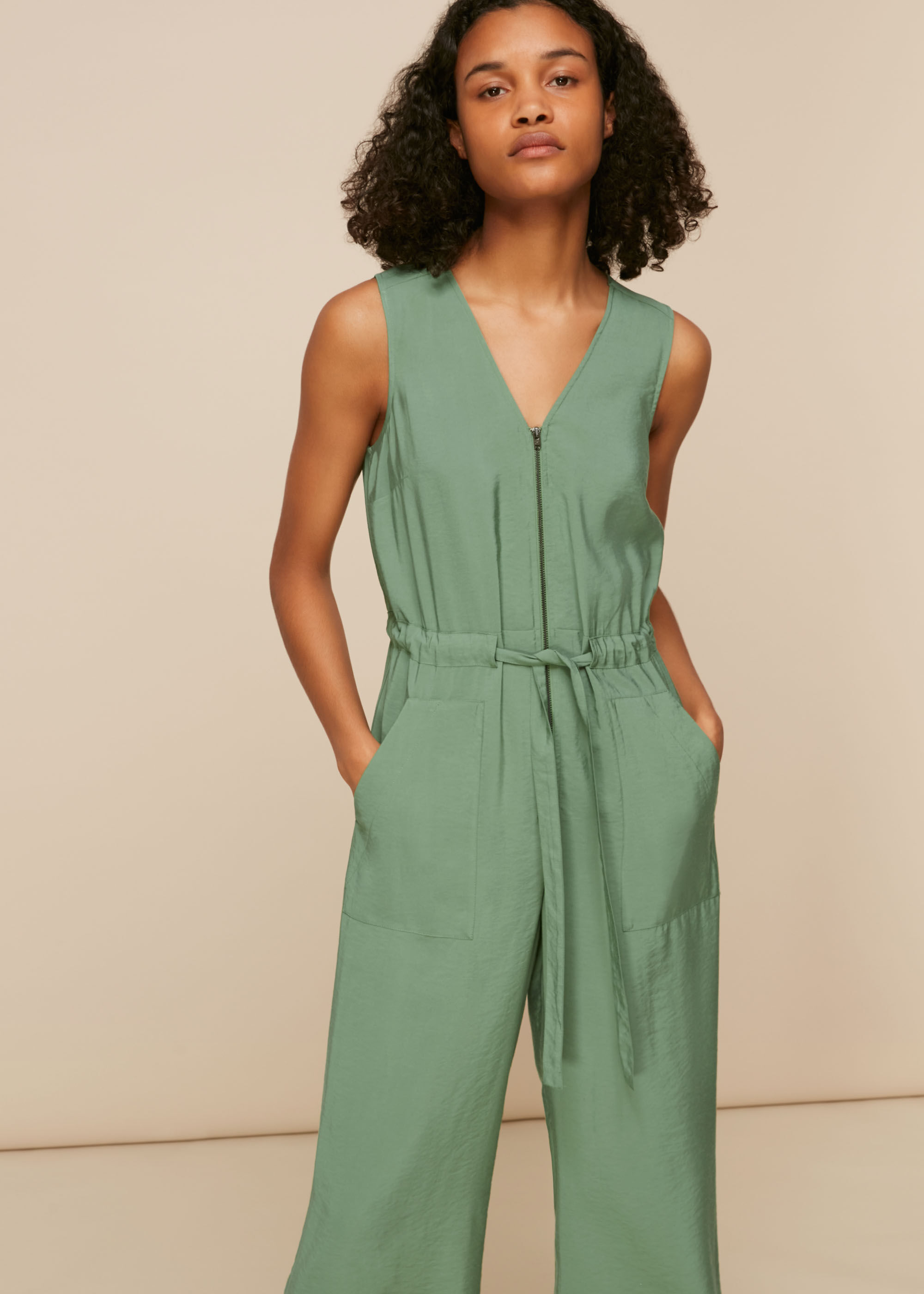 Green casual jumpsuit on sale