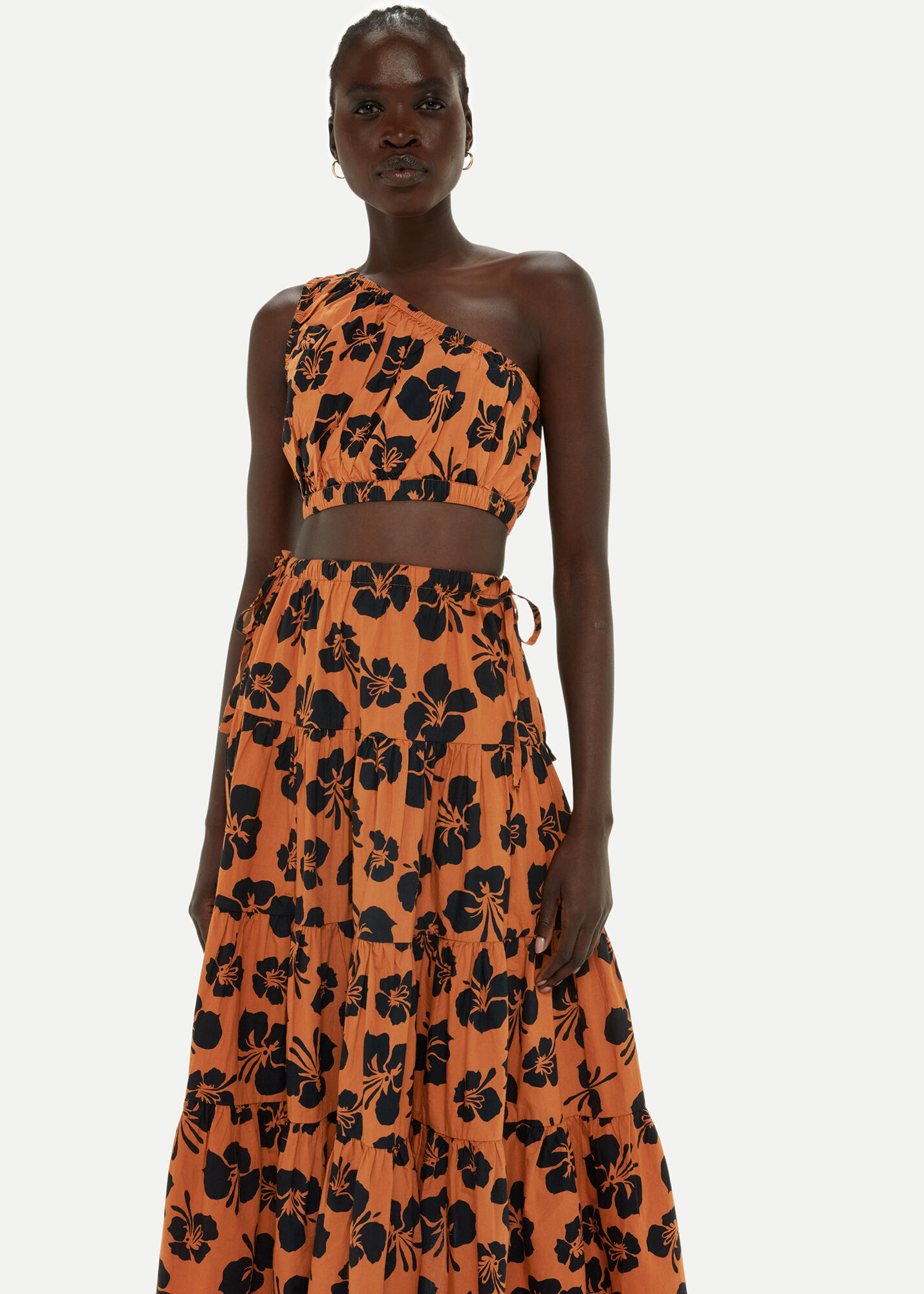 Maxi floral deals tiered skirt