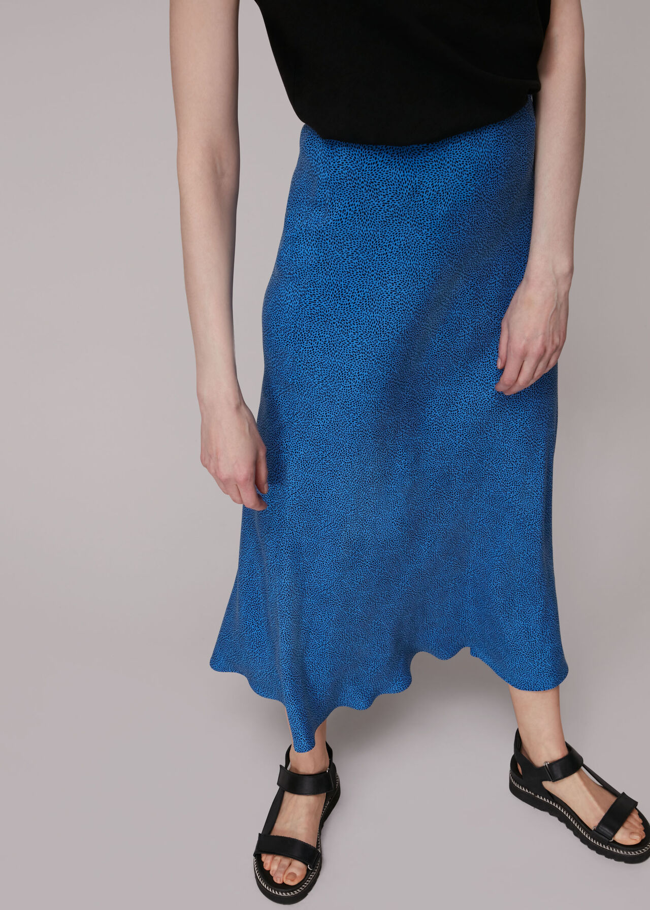 Animal Fleck Print Bias Skirt