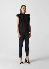 Animal Devore Frill Top Black