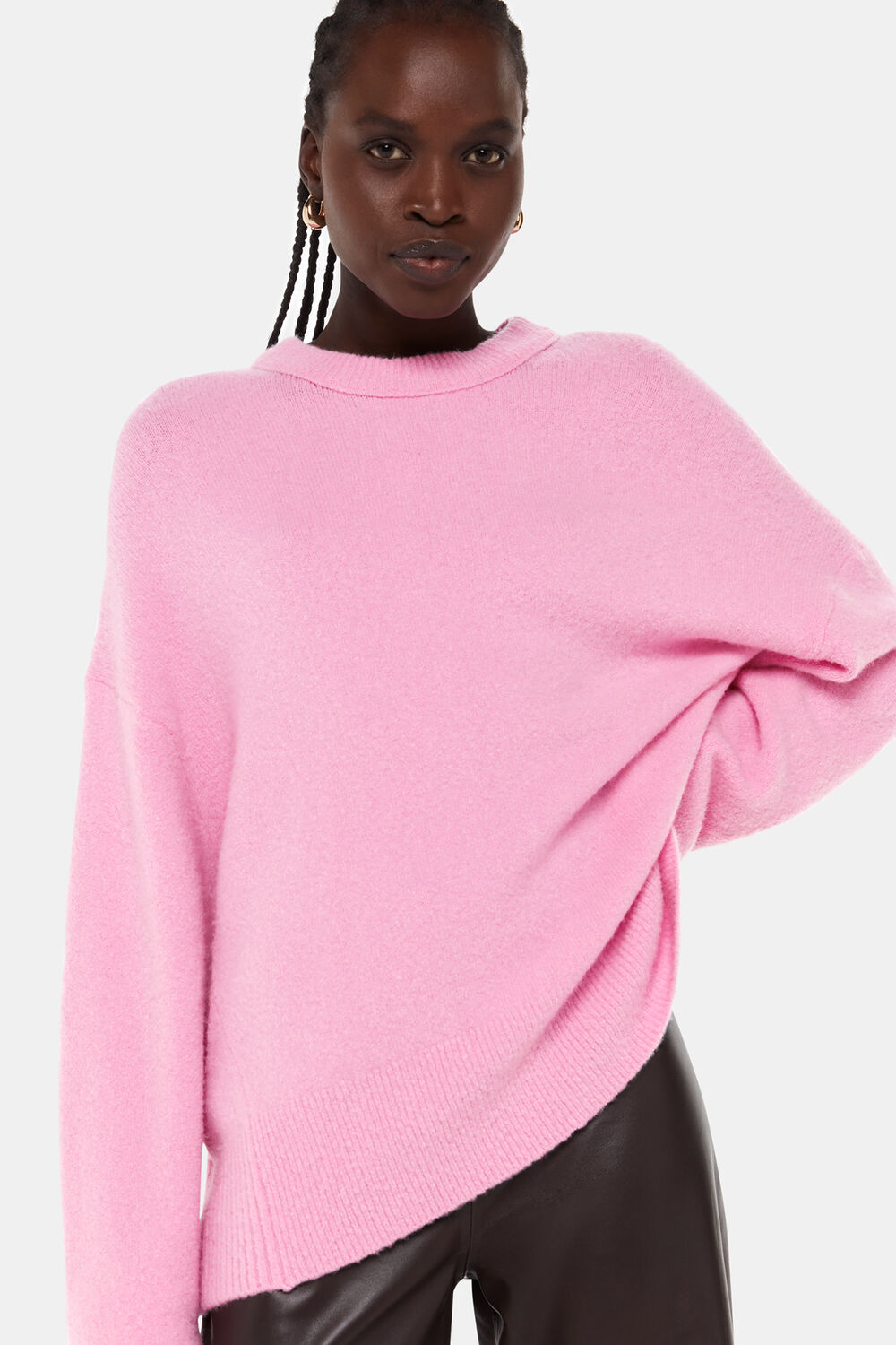 Textured Boyfriend Crew Neck