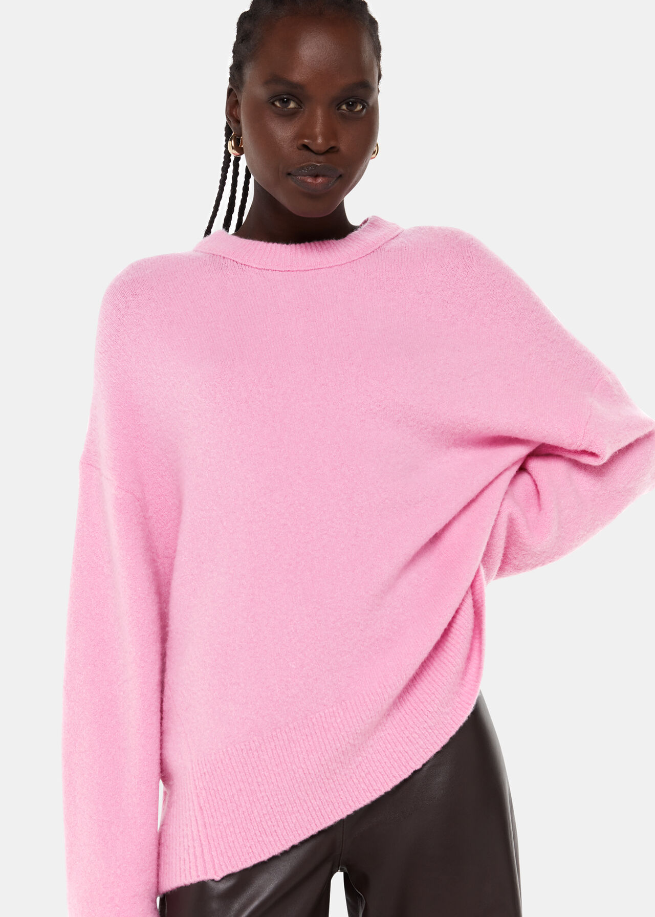 Textured Boyfriend Crew Neck
