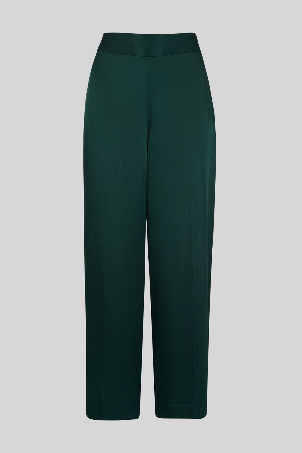 Satin Cropped Trouser Dark Green