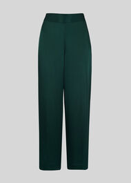 Satin Cropped Trouser Dark Green