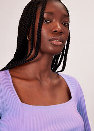 Square Neck Rib Knit
