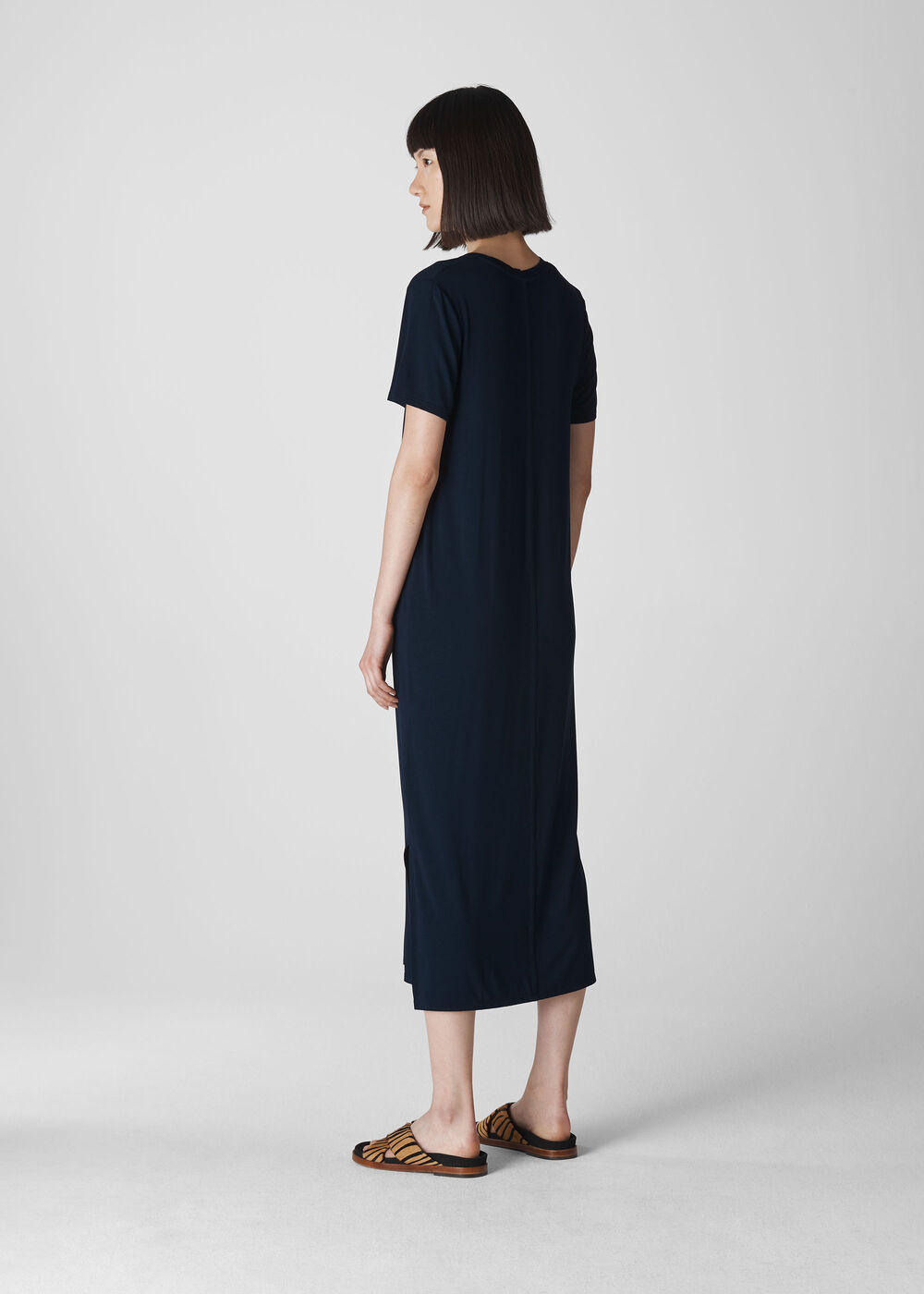 Longline Jersey Dress Navy