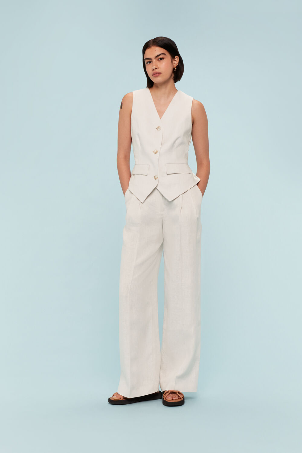 Bina Linen Waistcoat