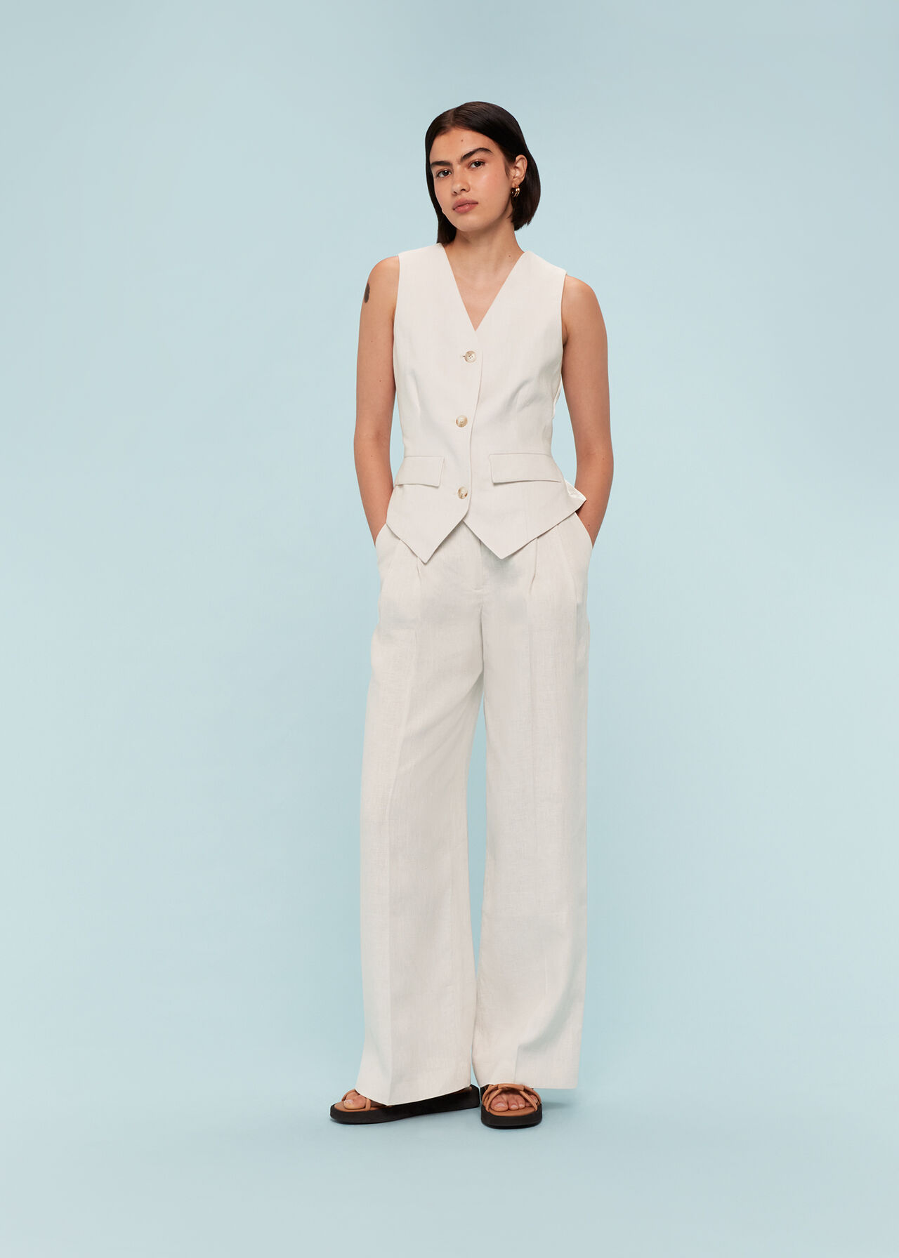 Bina Linen Waistcoat