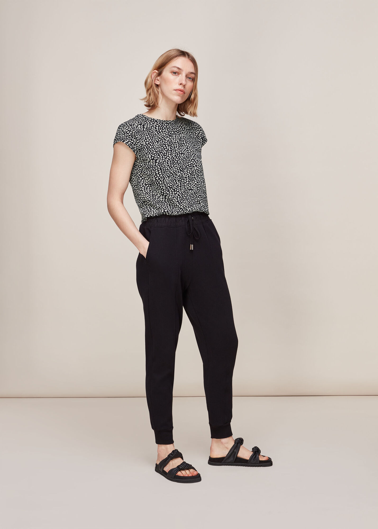 Whistles Women Minimal Spotted Animal Tee - Black/Multi - Xs