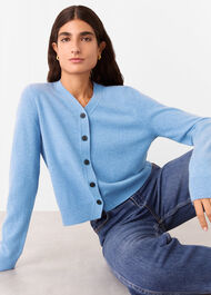 Button Front V Neck Cardigan