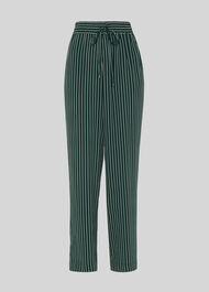 Stripe Wide Leg Trouser Green