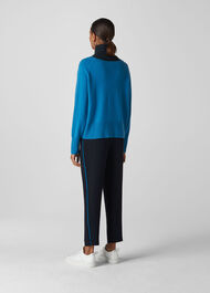 Elyse Side Stripe Trouser Navy/Multi