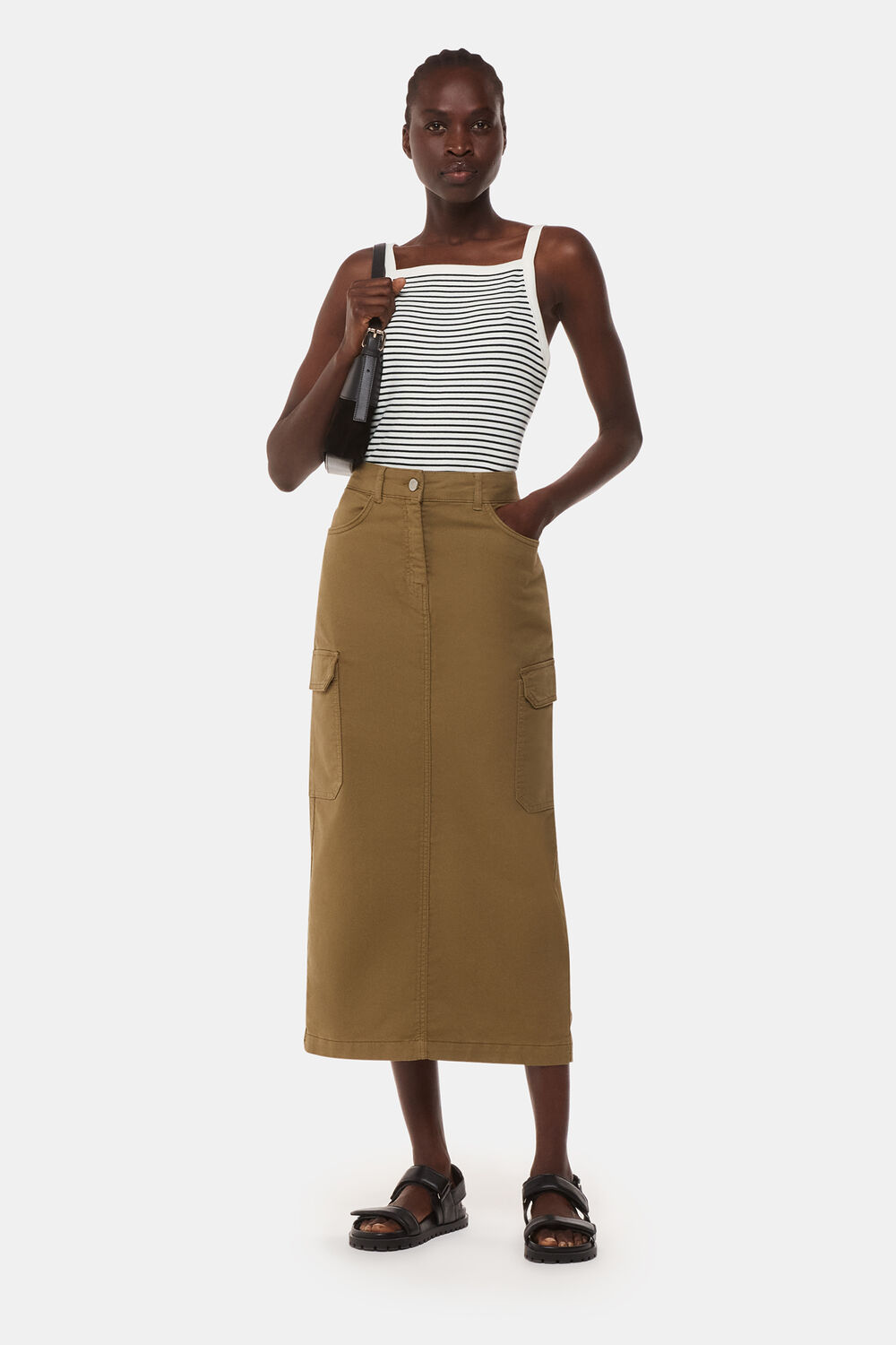 Straight Neck Stripe Vest