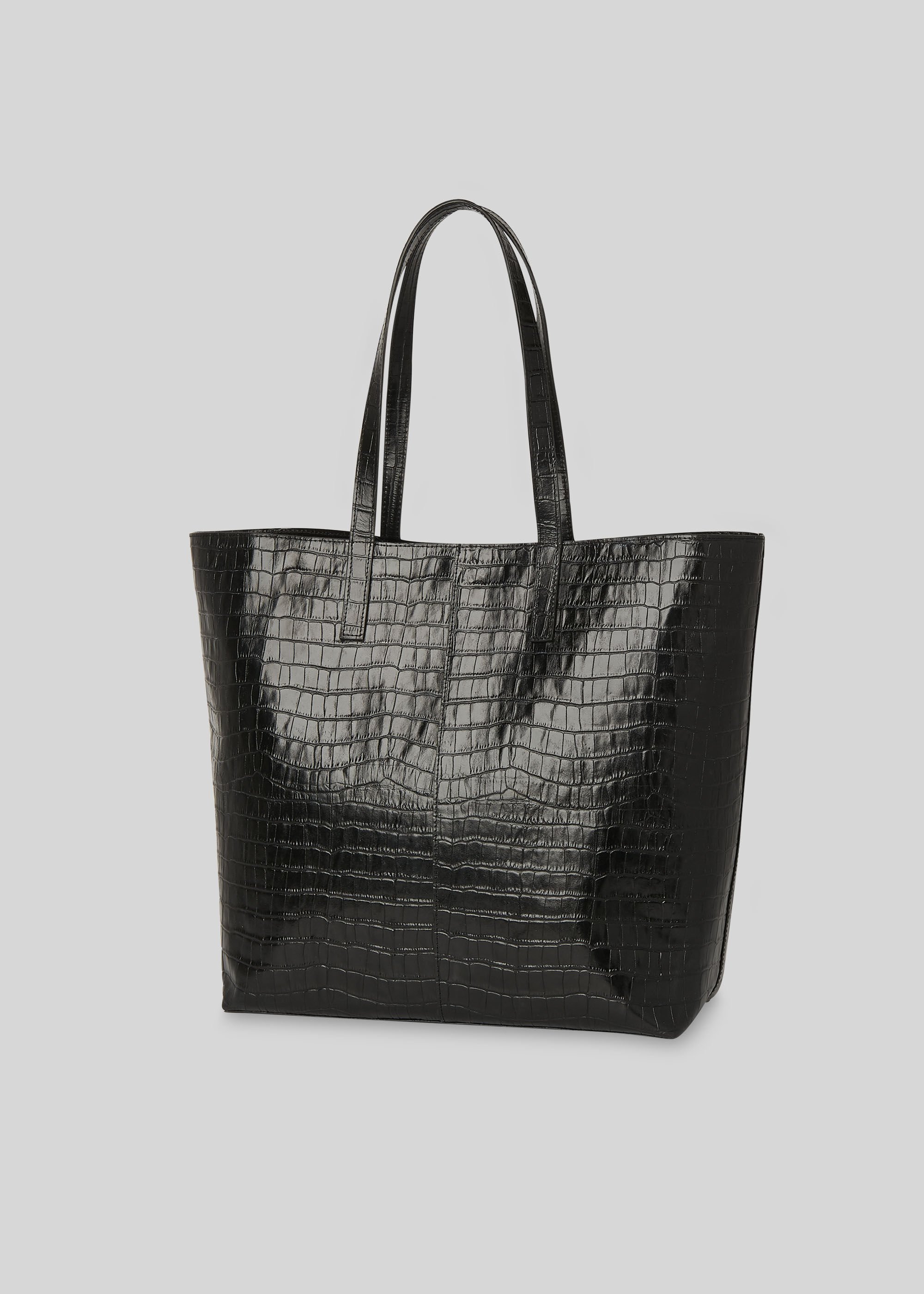 Black Denmark Unlined Croc Tote 