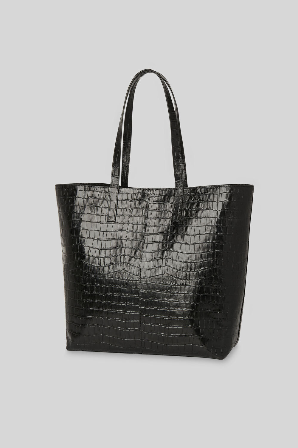 Denmark Unlined Croc Tote Black