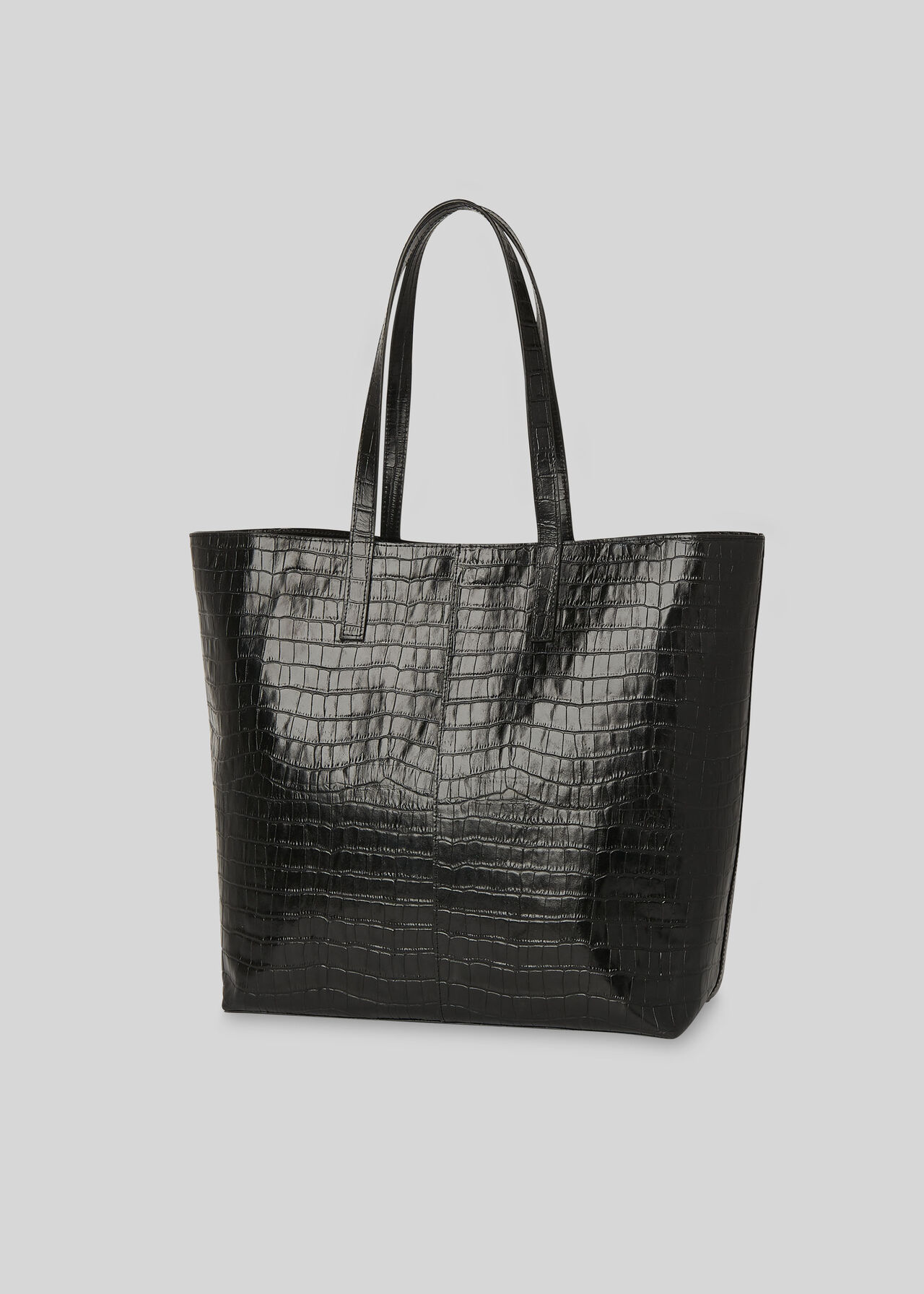 Denmark Unlined Croc Tote Black