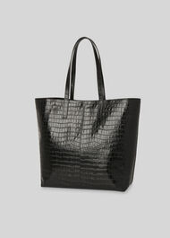 Denmark Unlined Croc Tote Black