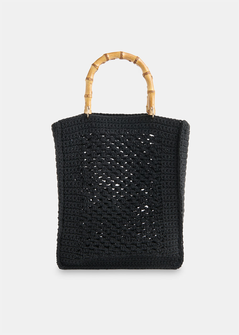 Bamboo Handle Crochet Bag