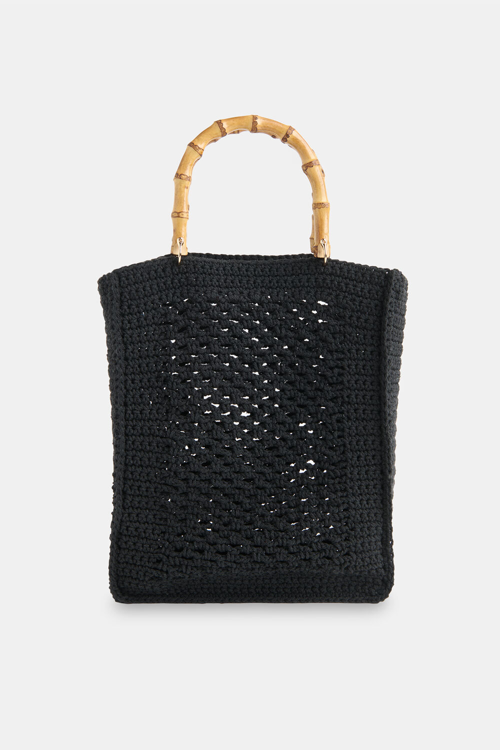 Bamboo Handle Crochet Mini Bag