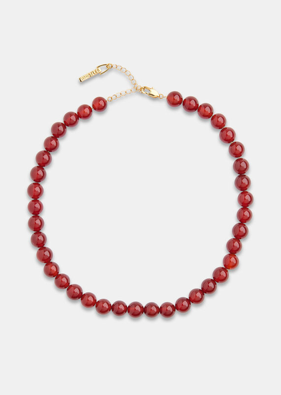 Red Large Sphere Bead Necklace