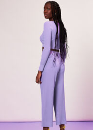 Wide Leg Rib Knit Trouser