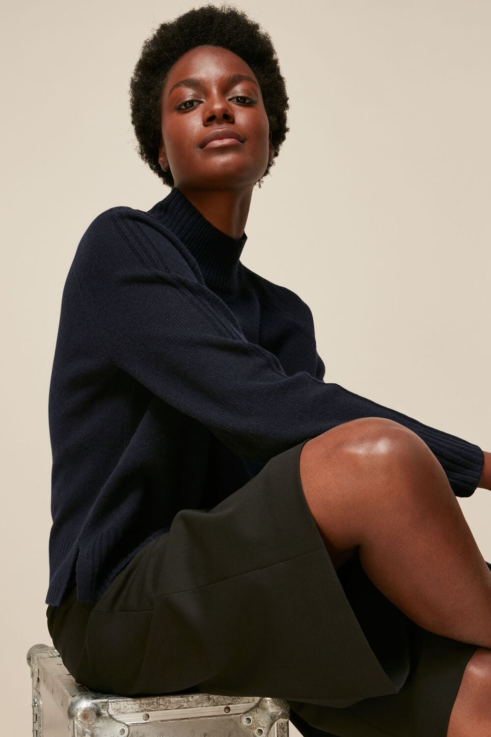 Funnel Neck Merino Knit