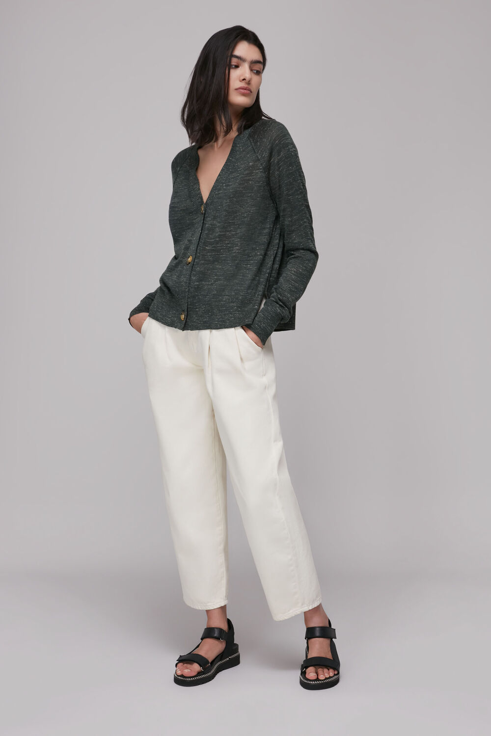 Relaxed Linen Mix Cardigan