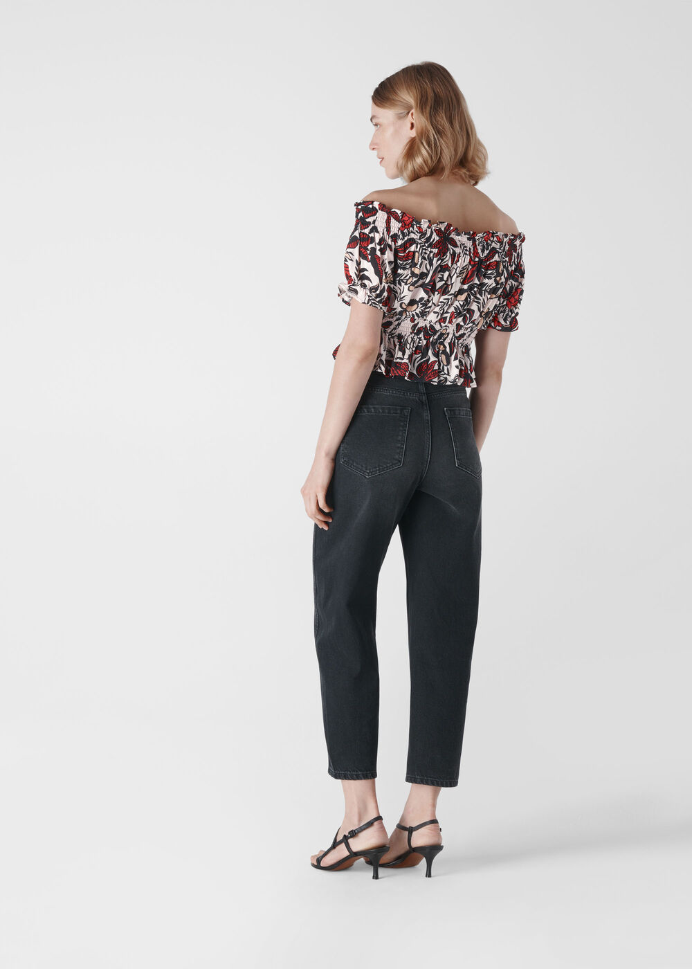 Assorted Leaves Bardot Top Multicolour