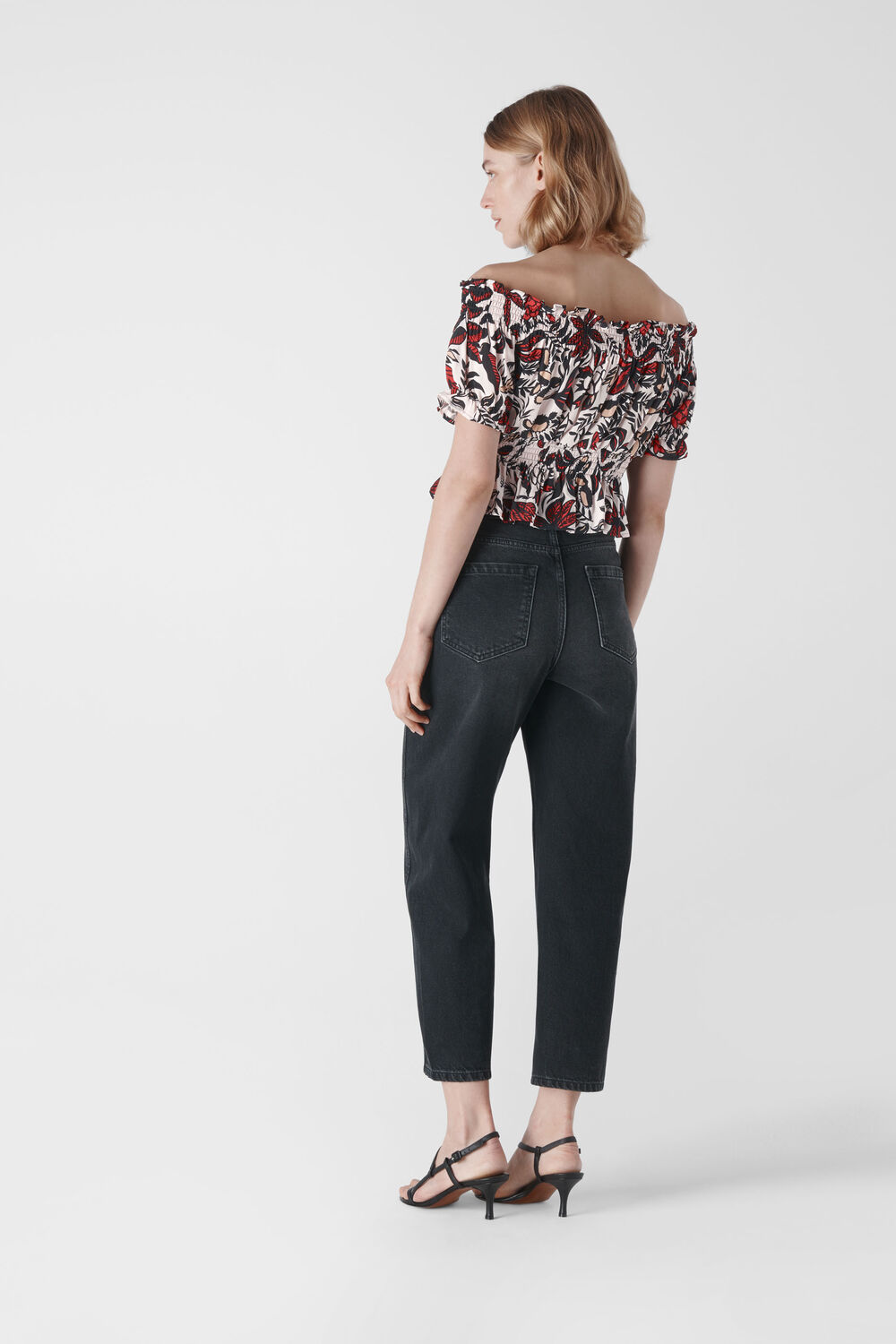 Assorted Leaves Bardot Top Multicolour