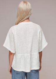 Petite Hannah Linen Peplum Blouse