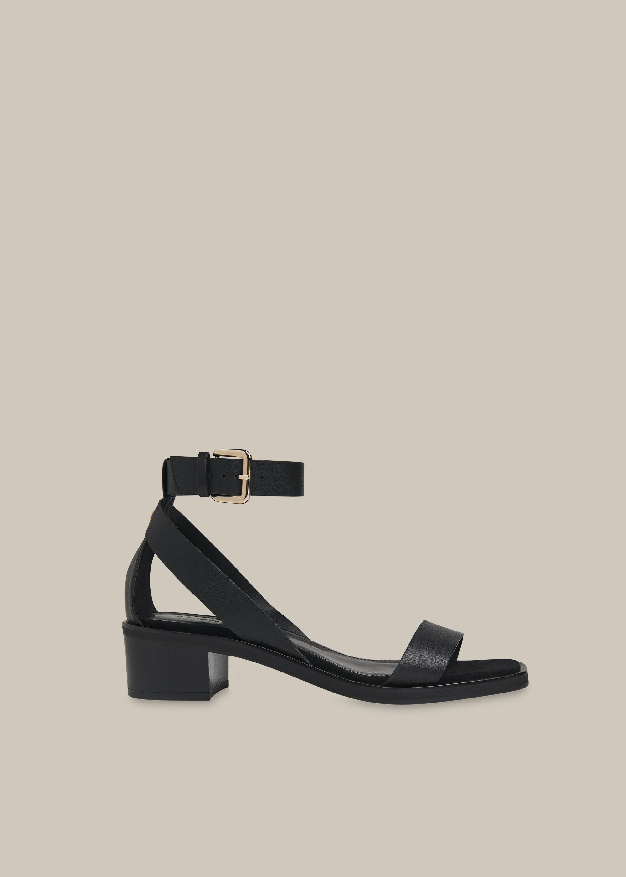 Black Campbell Mid Block Sandal