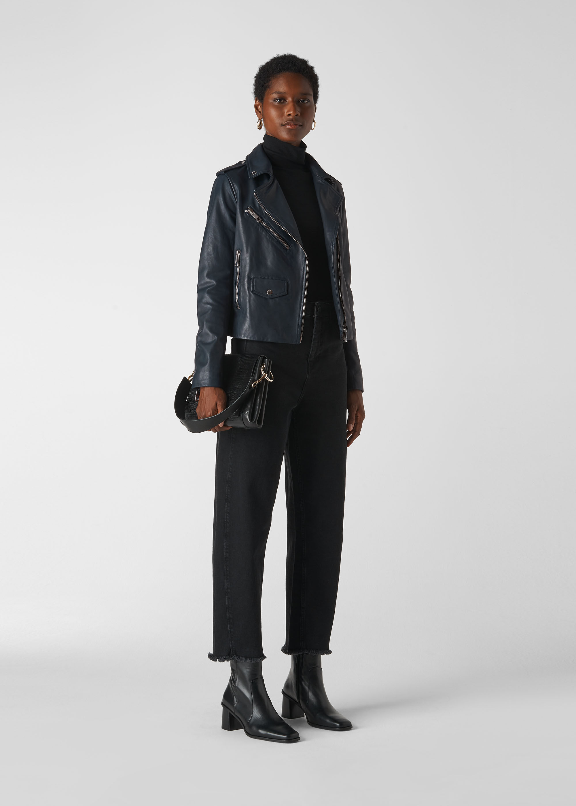 Whistles leather blazer clearance