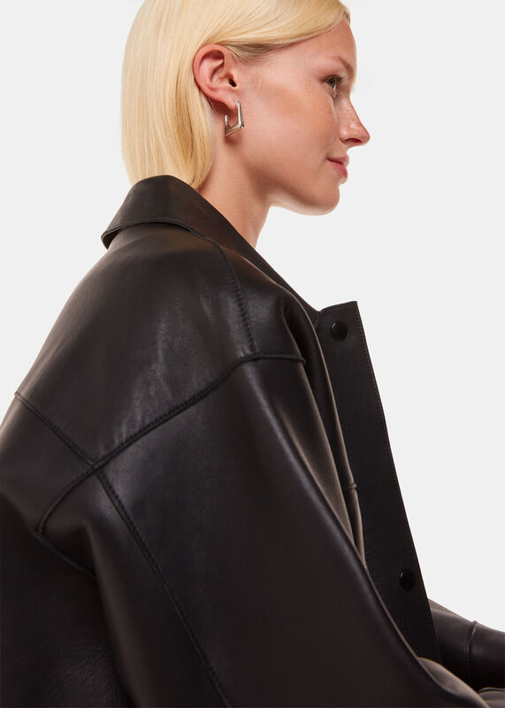 Silver Square Hoop Earring