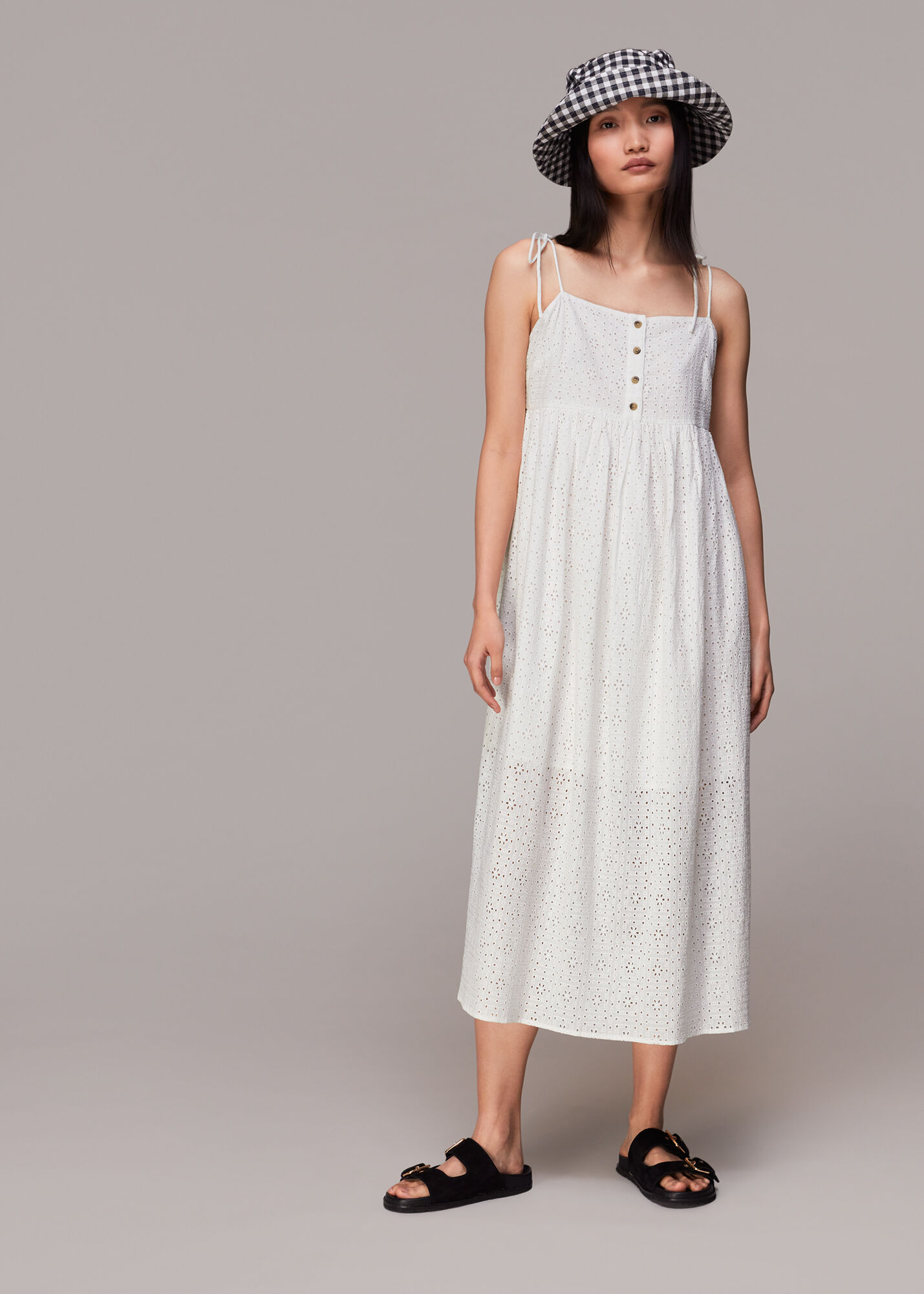 White broderie on sale midi dress