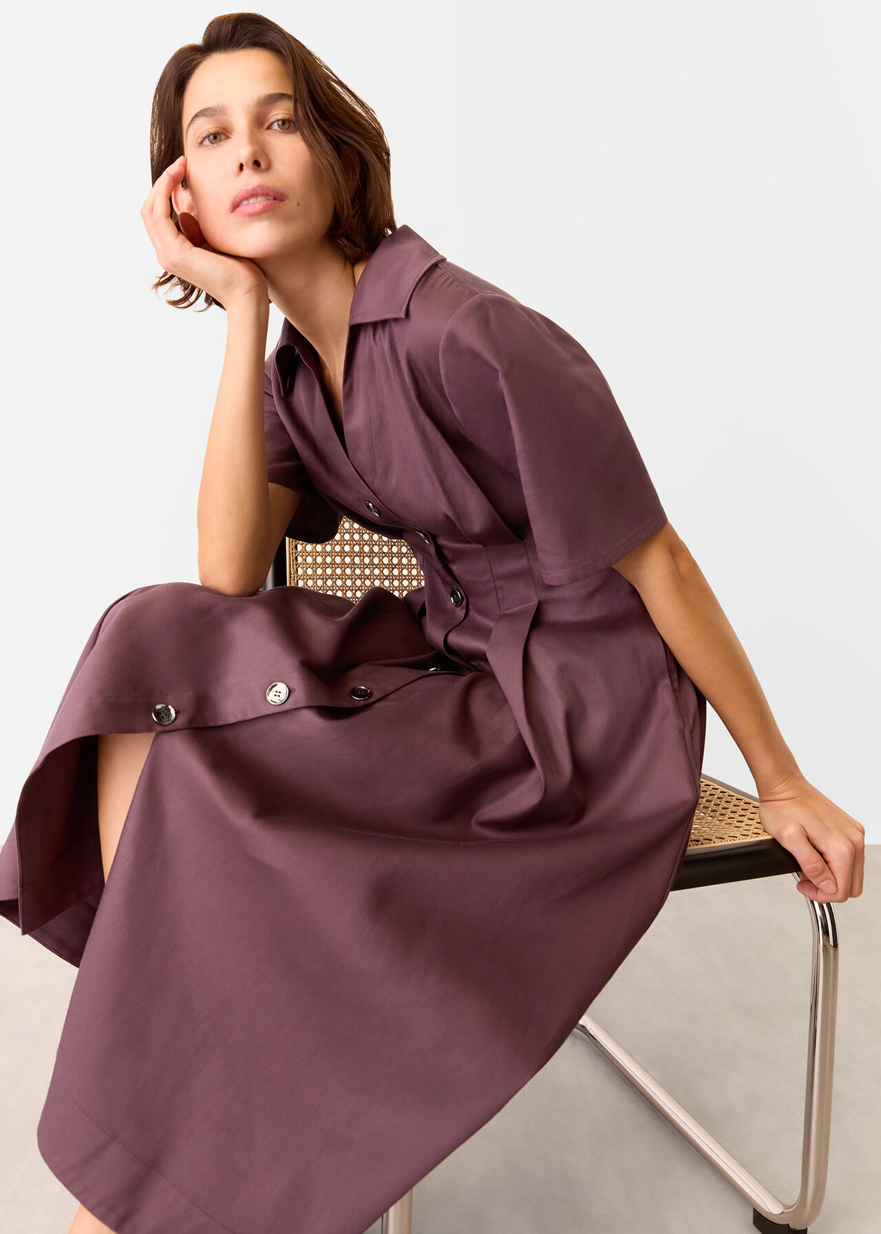 Renee Button Shirt Dress