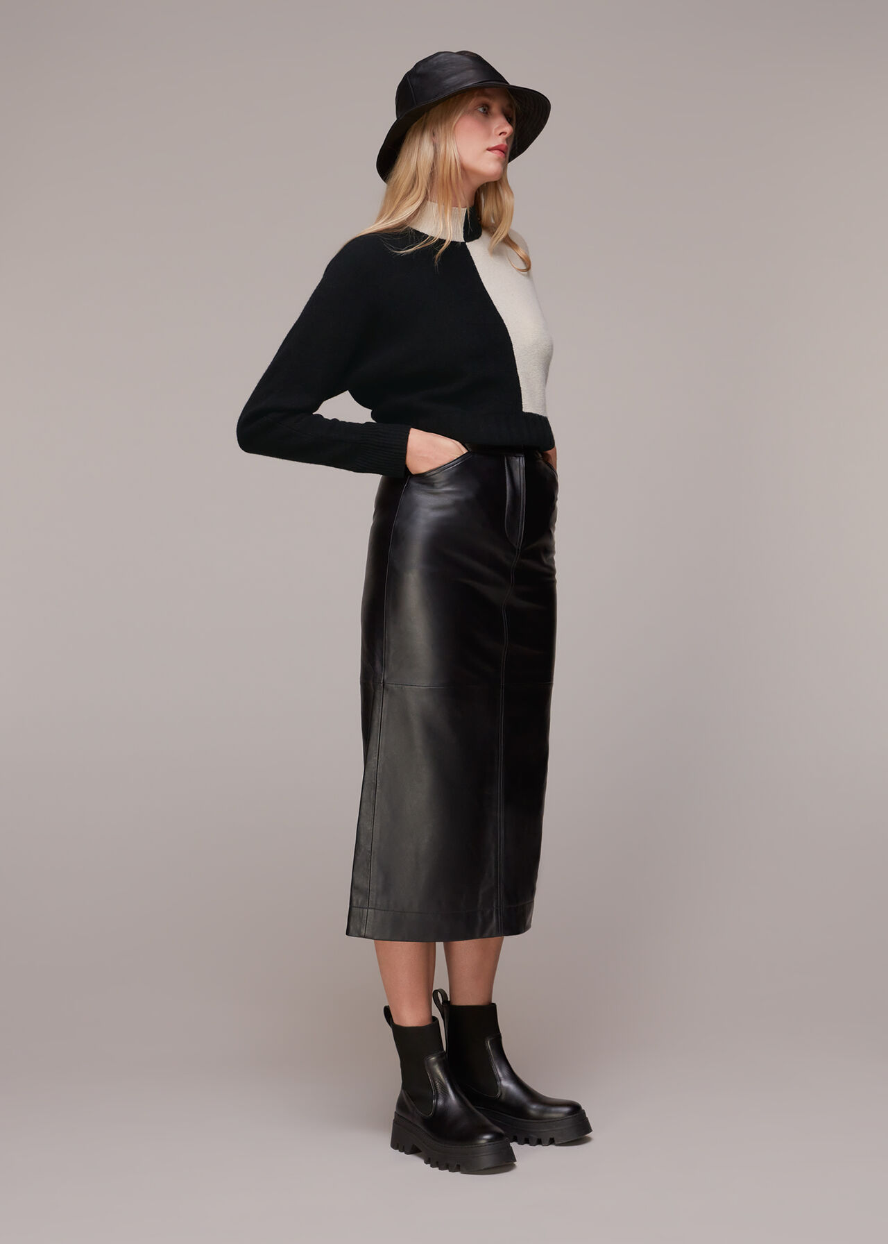 Checkerboard Wool Jumper