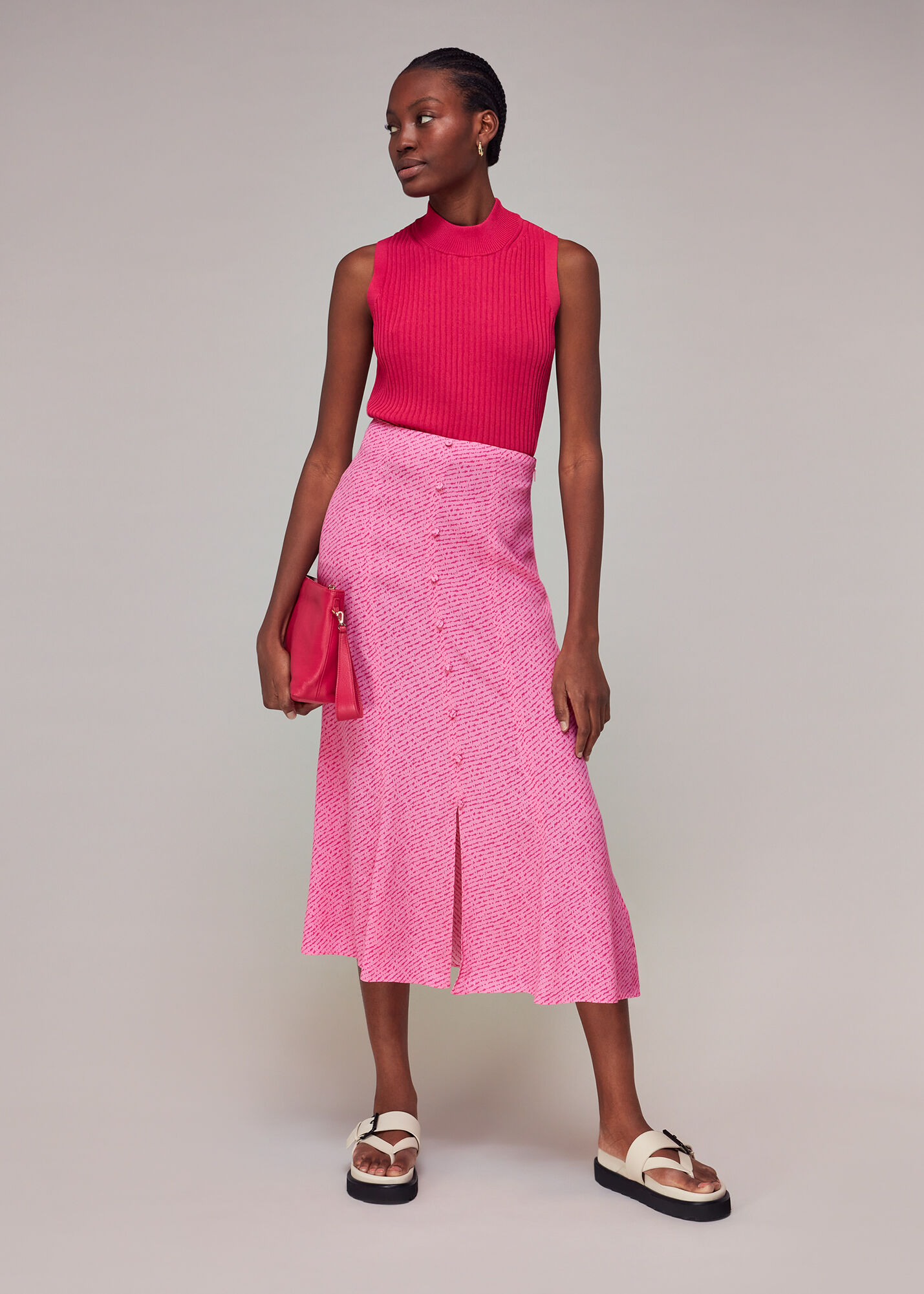 Pink midi skirt 01 2025