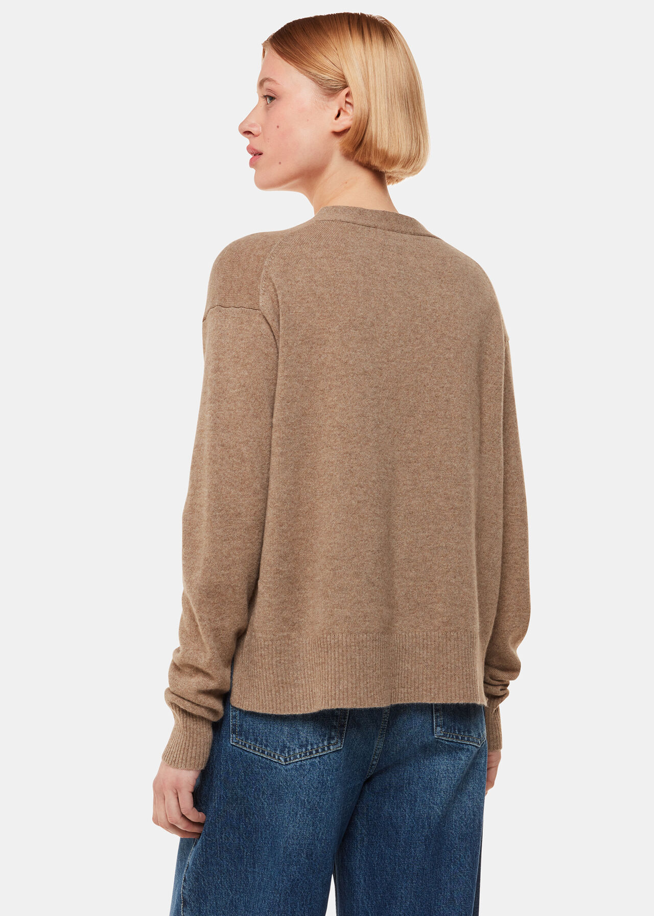 Oatmeal Cashmere Cardigan WHISTLES Whistles