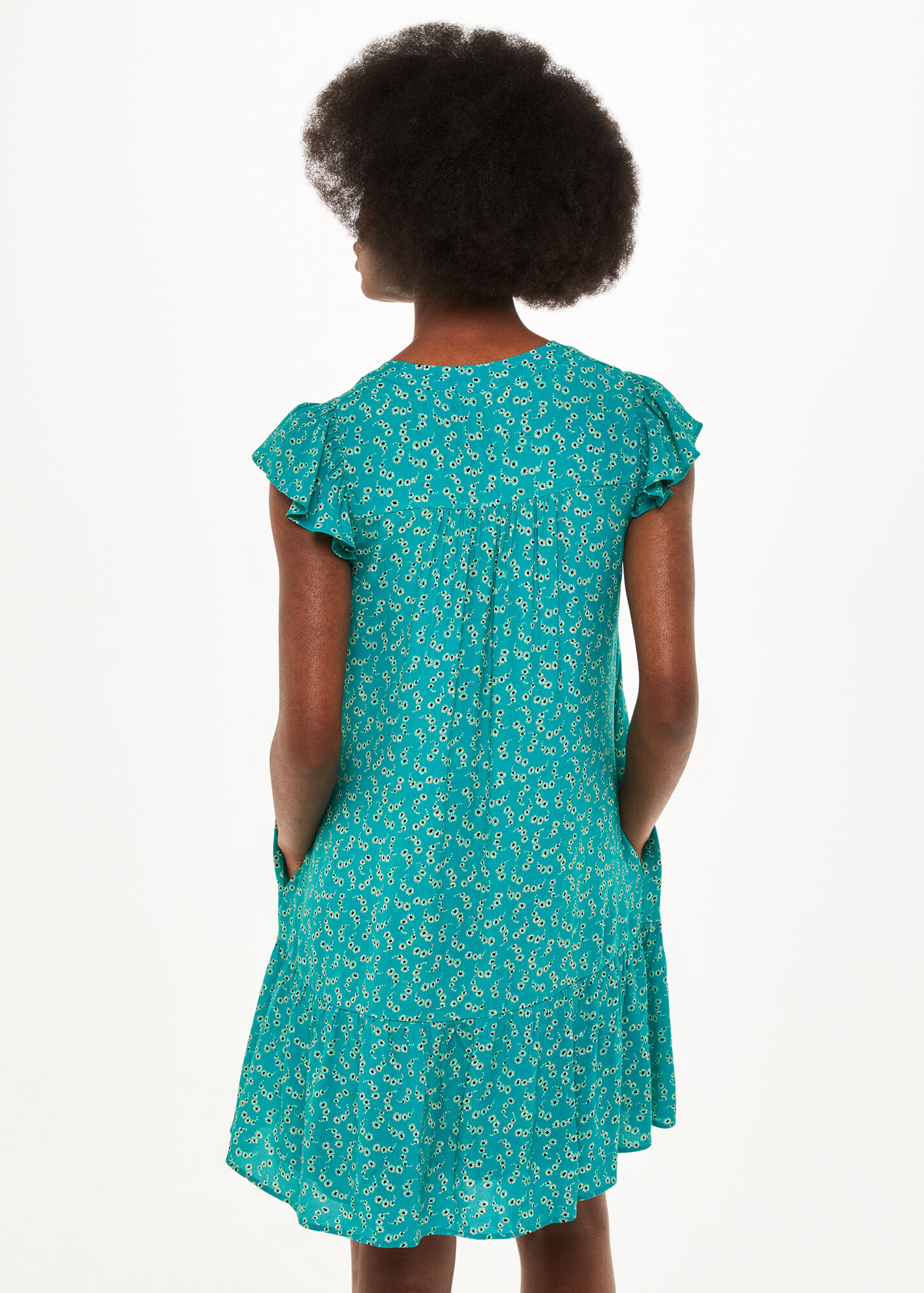 Green/Multi Floral Crescent Flippy Dress WHISTLES