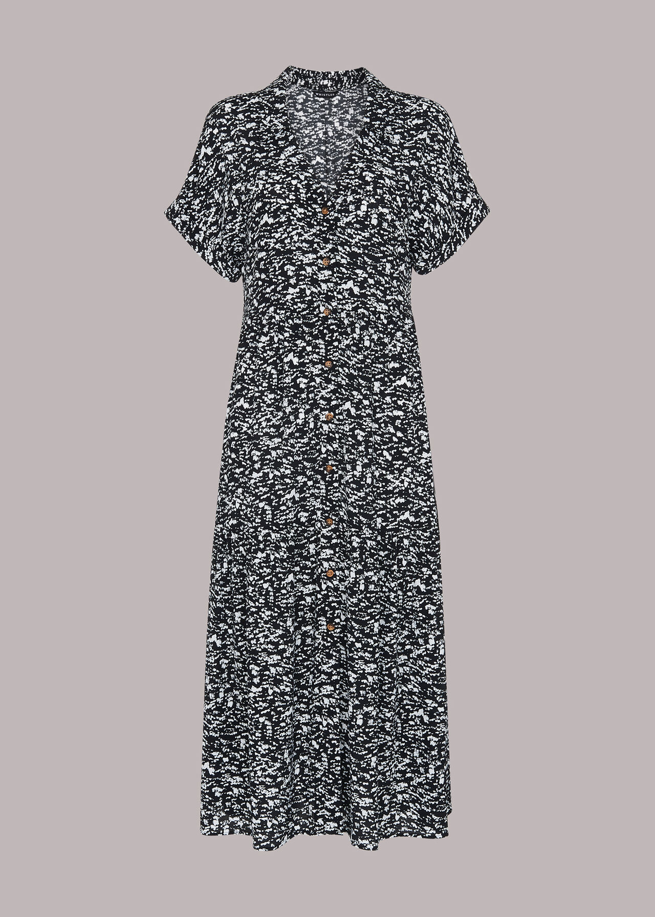 Abstract Smudge Tiered Dress
