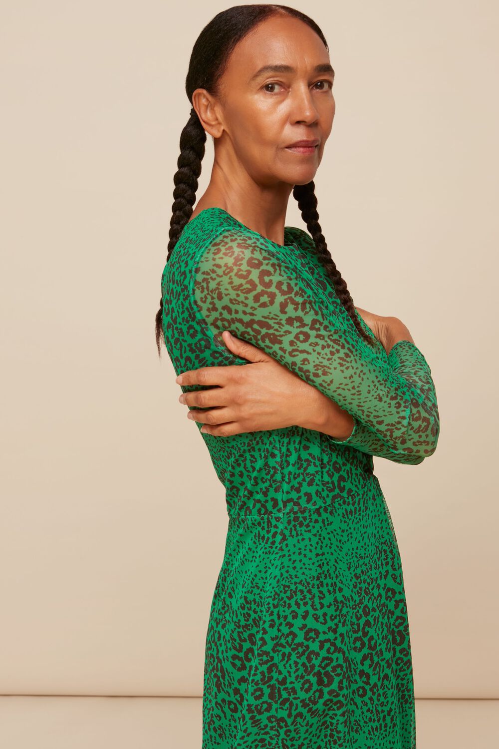 Speckled Animal Mesh Dress