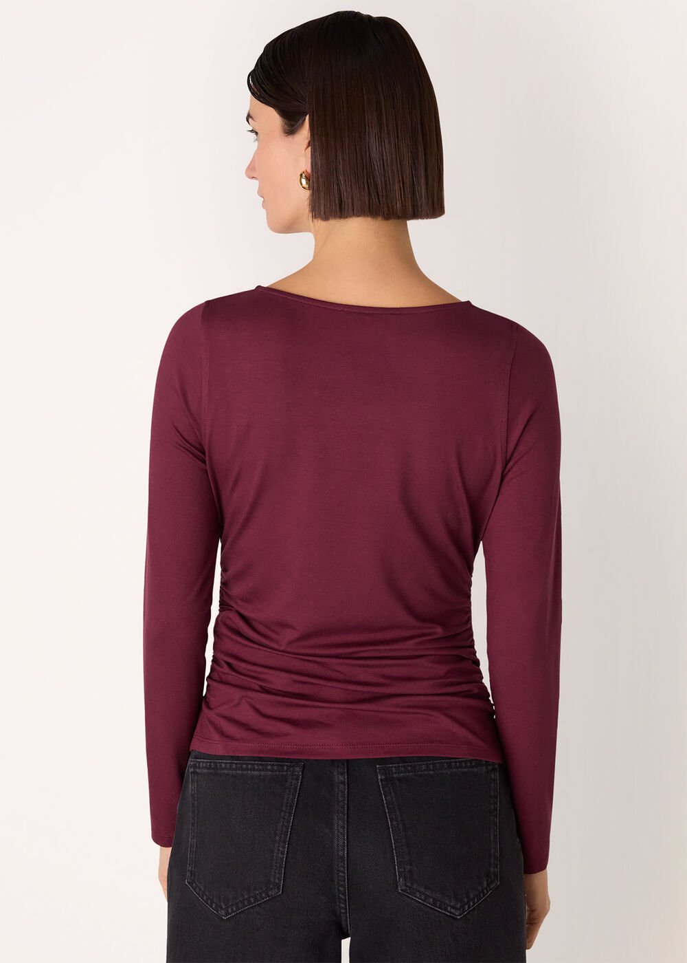 Ruched Side Long Sleeve Top