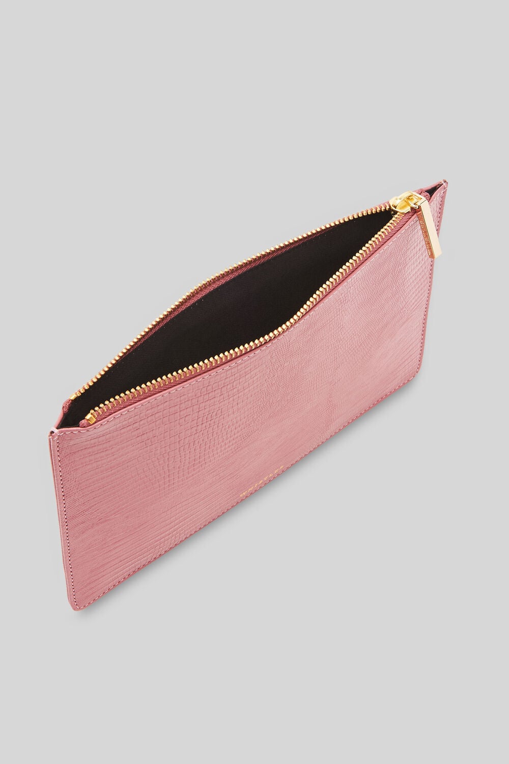Shiny Lizard Small Clutch Dusty Pink