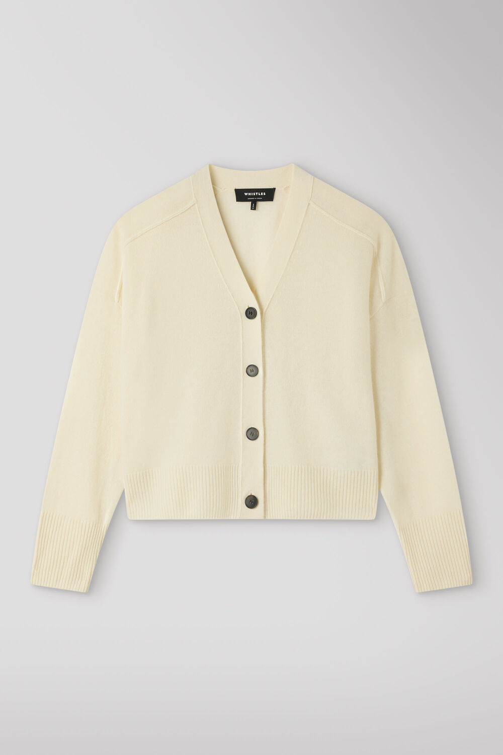 Ivory Cashmere Button Cardigan